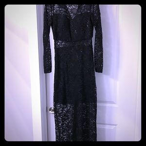 Black lace dress with sequins, size 10